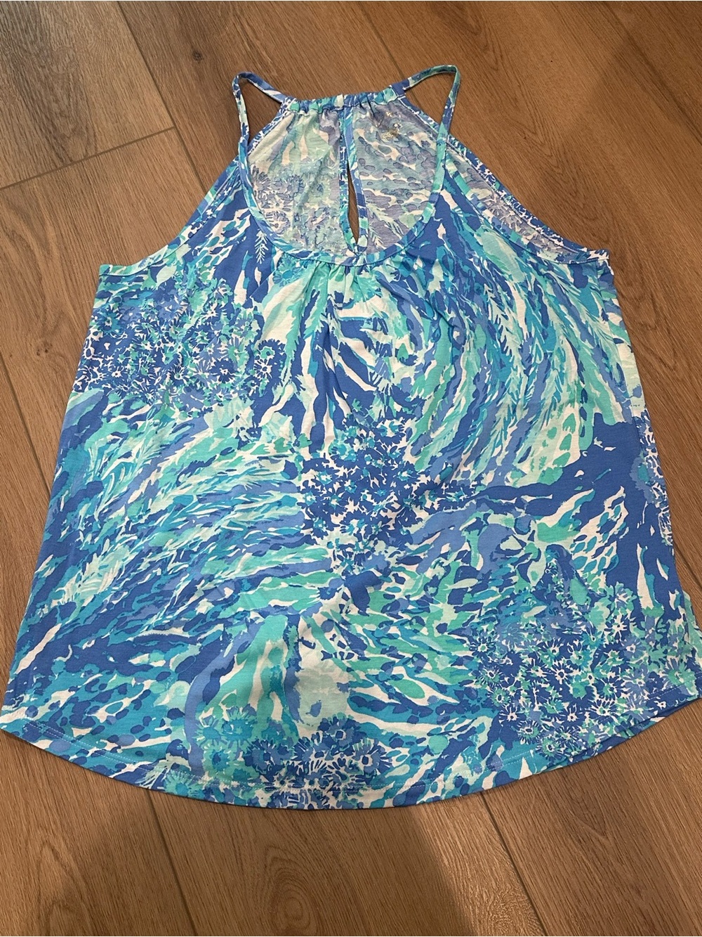 Lilly Pulitzer Blue & Teal Abstract Knit Top
